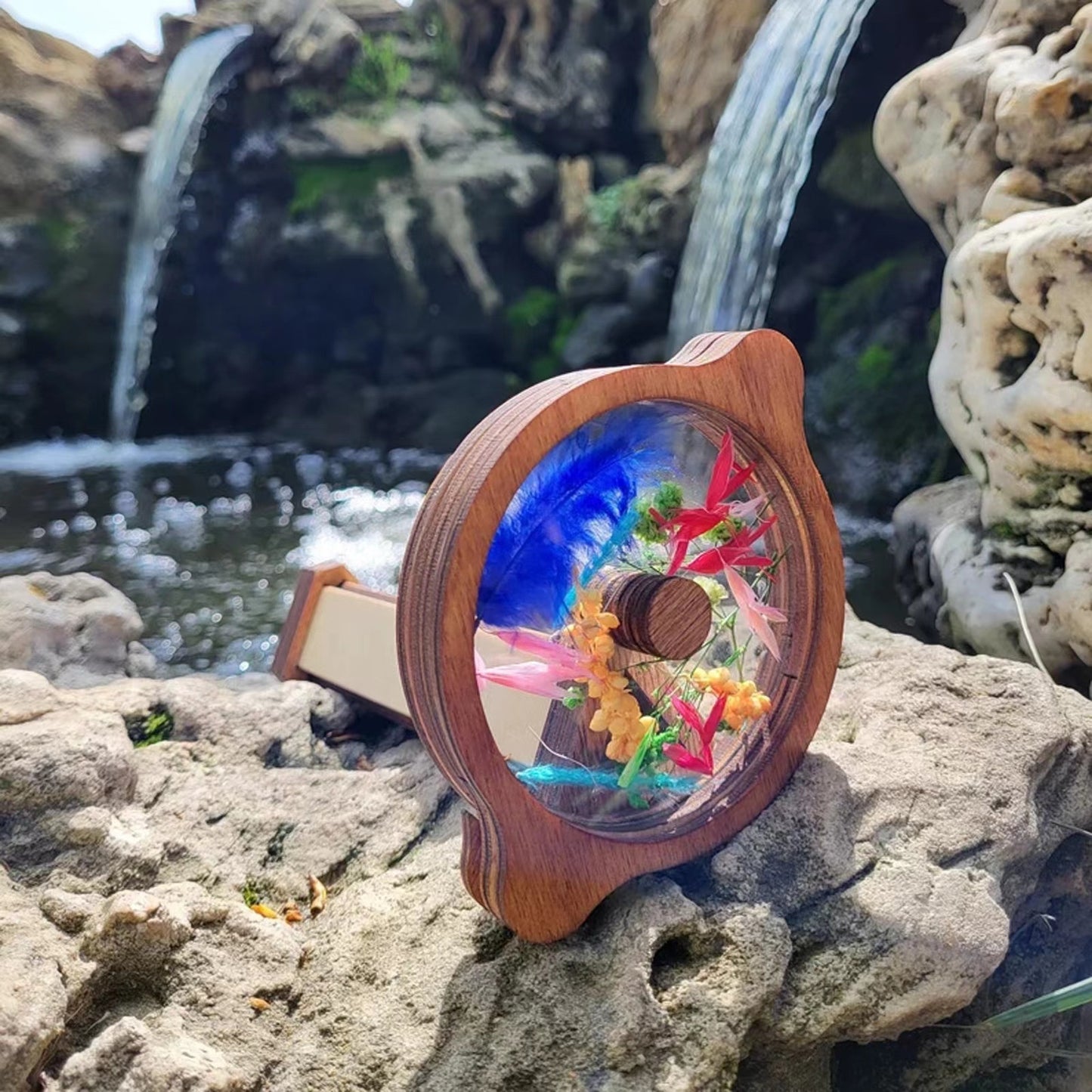 Wooden DIY Rotating Kaleidoscope Kit Outdoor Kids Toys