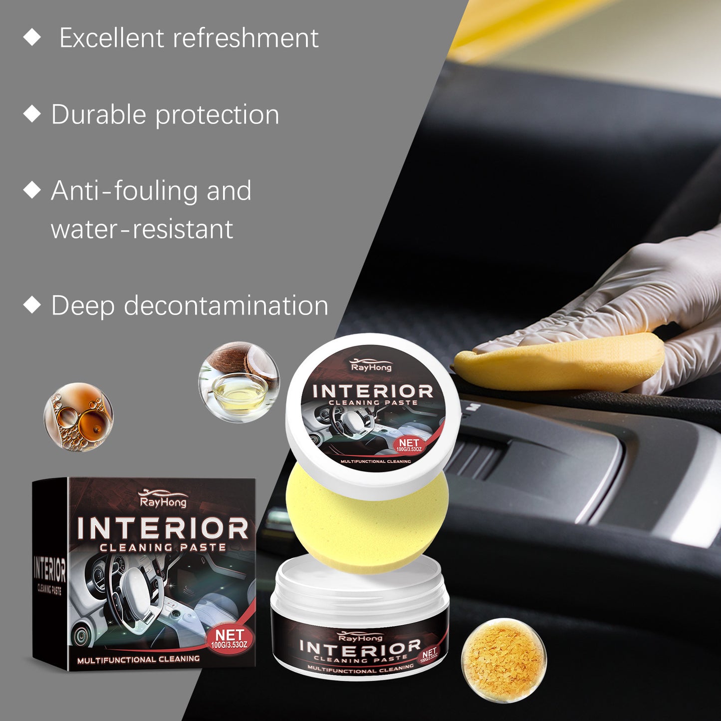 Car Interior Cleaning Cream Seat Leather