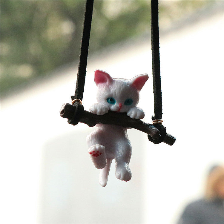Creative Cute branch Cat Rearview Mirror Pendant Simple Decoration Car Interior Accessories