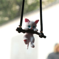 Creative Cute branch Cat Rearview Mirror Pendant Simple Decoration Car Interior Accessories