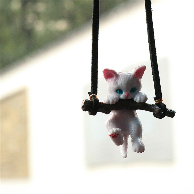Creative Cute branch Cat Rearview Mirror Pendant Simple Decoration Car Interior Accessories
